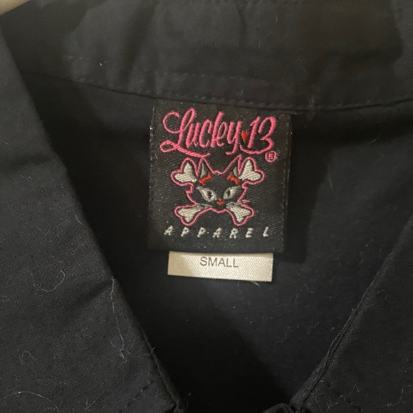 NWOT Lucky 13 Black Button Down Work Shirt - Picture 2 of 5
